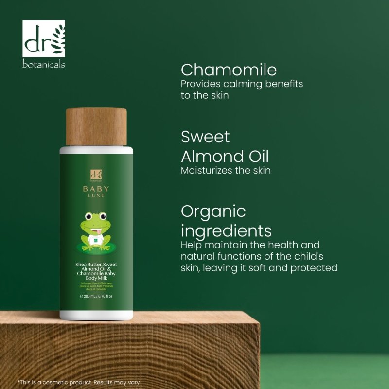 Baby Lux Sweet Almond Oil & Chamomile Baby Body Milk 200ml - Baby - Faithful Nutrition