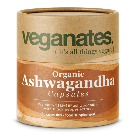Veganates Organic Ashwagandha KSM - 66 500mg Vegan Capsules 60 Capsules - Capsules - Faithful Nutrition