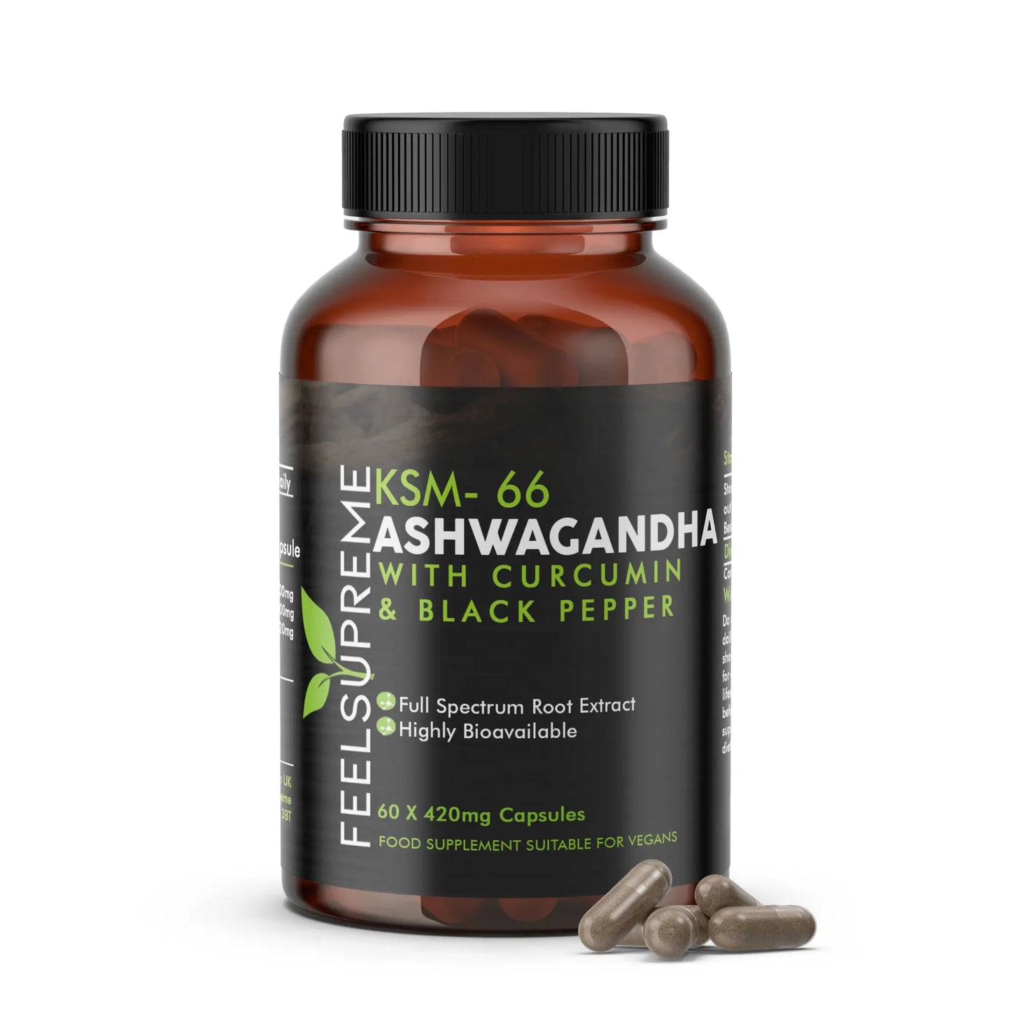 Feel Supreme KSM66 Ashwagandha with Curcumin - Capsules - Faithful Nutrition