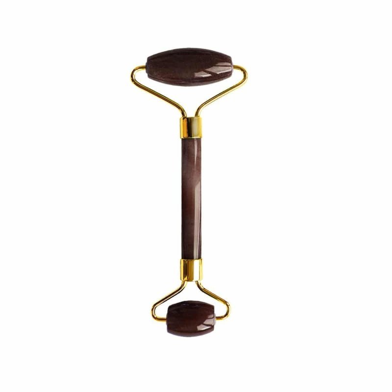 Tiger Eye Harmony and Balancing Facial Roller (Gold Metal Handle) - Facial Roller - Faithful Nutrition