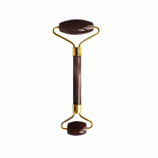 Tiger Eye Harmony and Balancing Facial Roller (Gold Metal Handle) - Facial Roller - Faithful Nutrition