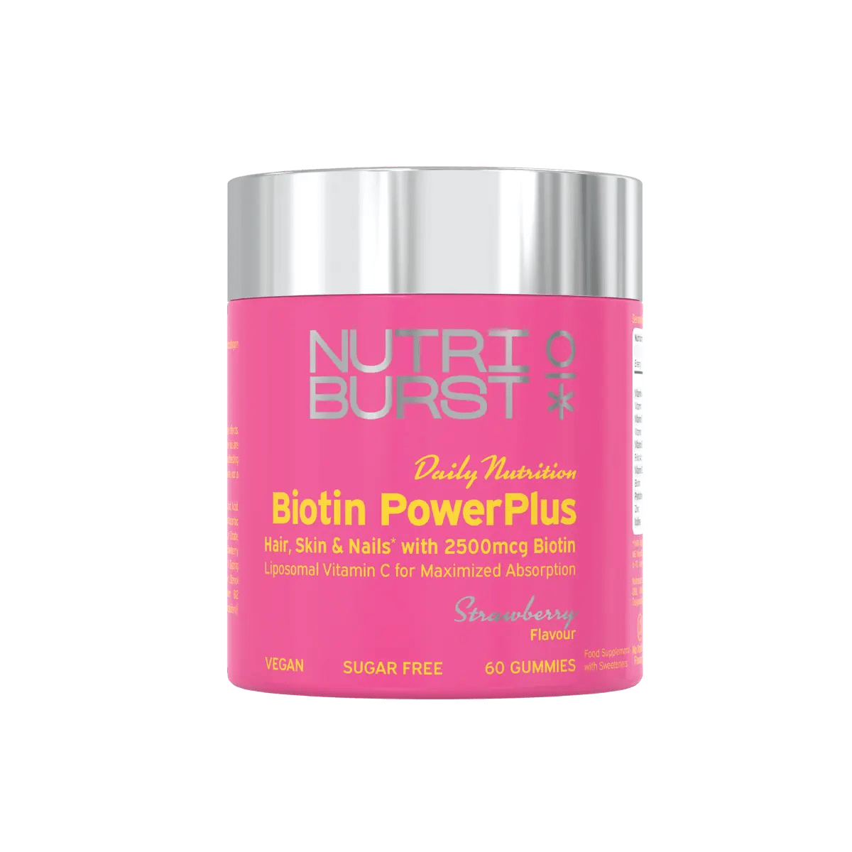 Nutriburst Biotin Power Plus 60 Gummies Strawberry - Gummies - Faithful Nutrition