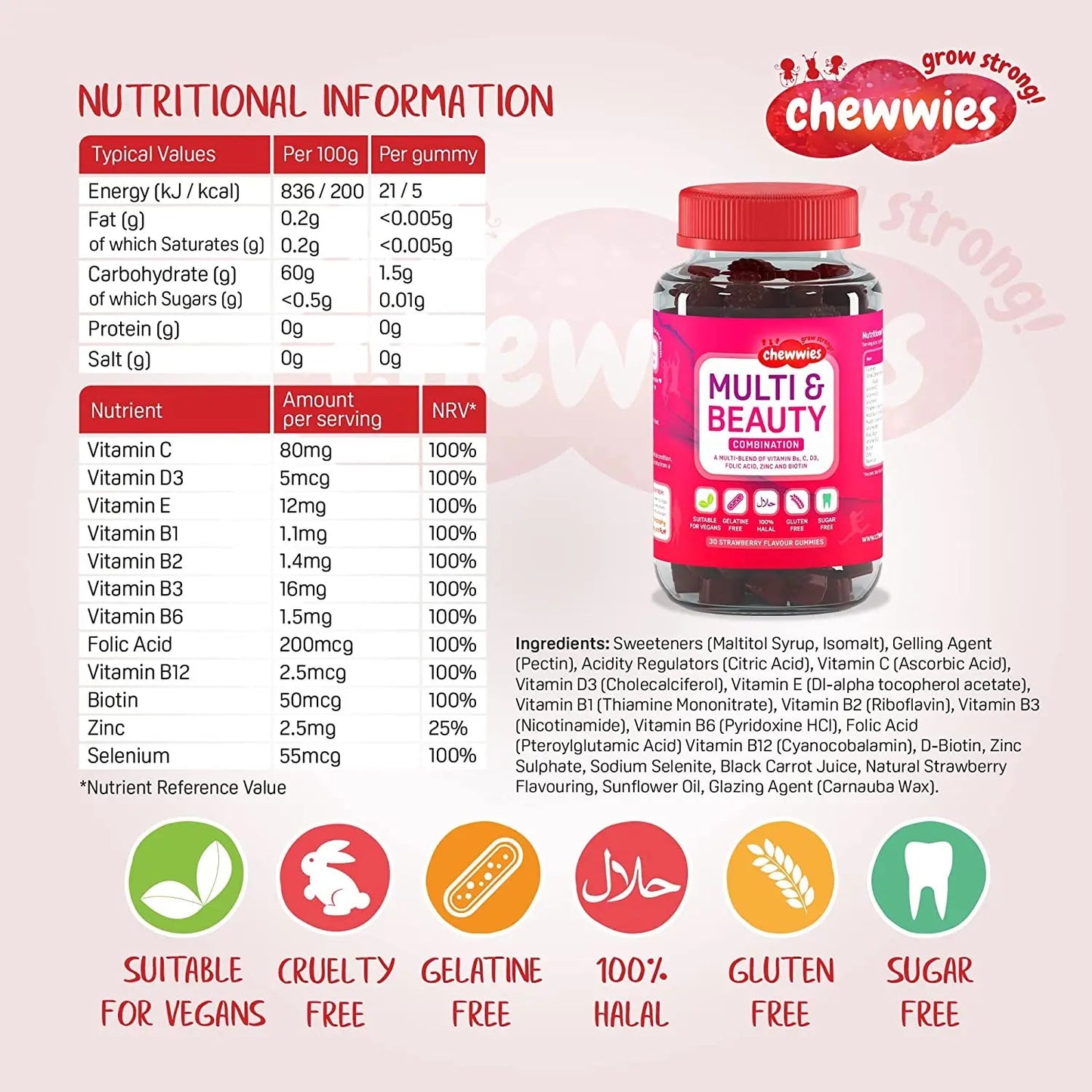 Chewwies Vegan Hair, Skin & Nail Gummies - Gummies - Faithful Nutrition