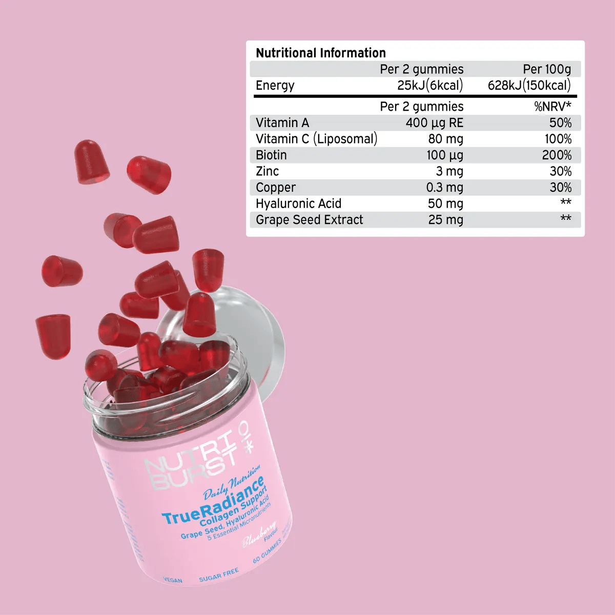 Nutriburst True Radiance 60 Gummies - Gummies - Faithful Nutrition