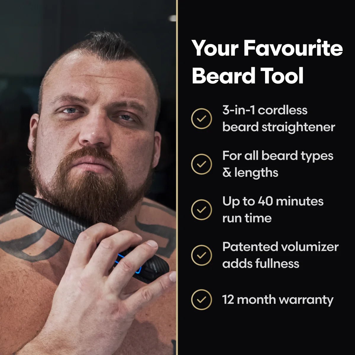 CARBON X | HEATED BEARD STRAIGHTENER BRUSH - Heated Beard Straightener - Faithful Nutrition