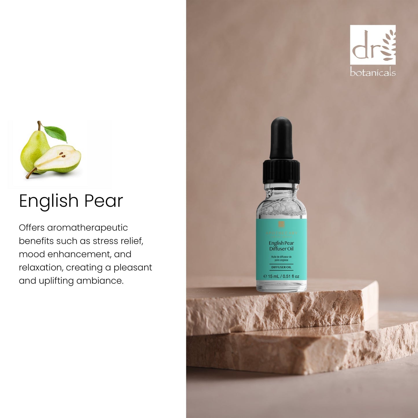 Dr Botanicals Happy & Cheerful English Pear Diffuser Oil 15ml Twin Value Savings Pack - Kit - Faithful Nutrition