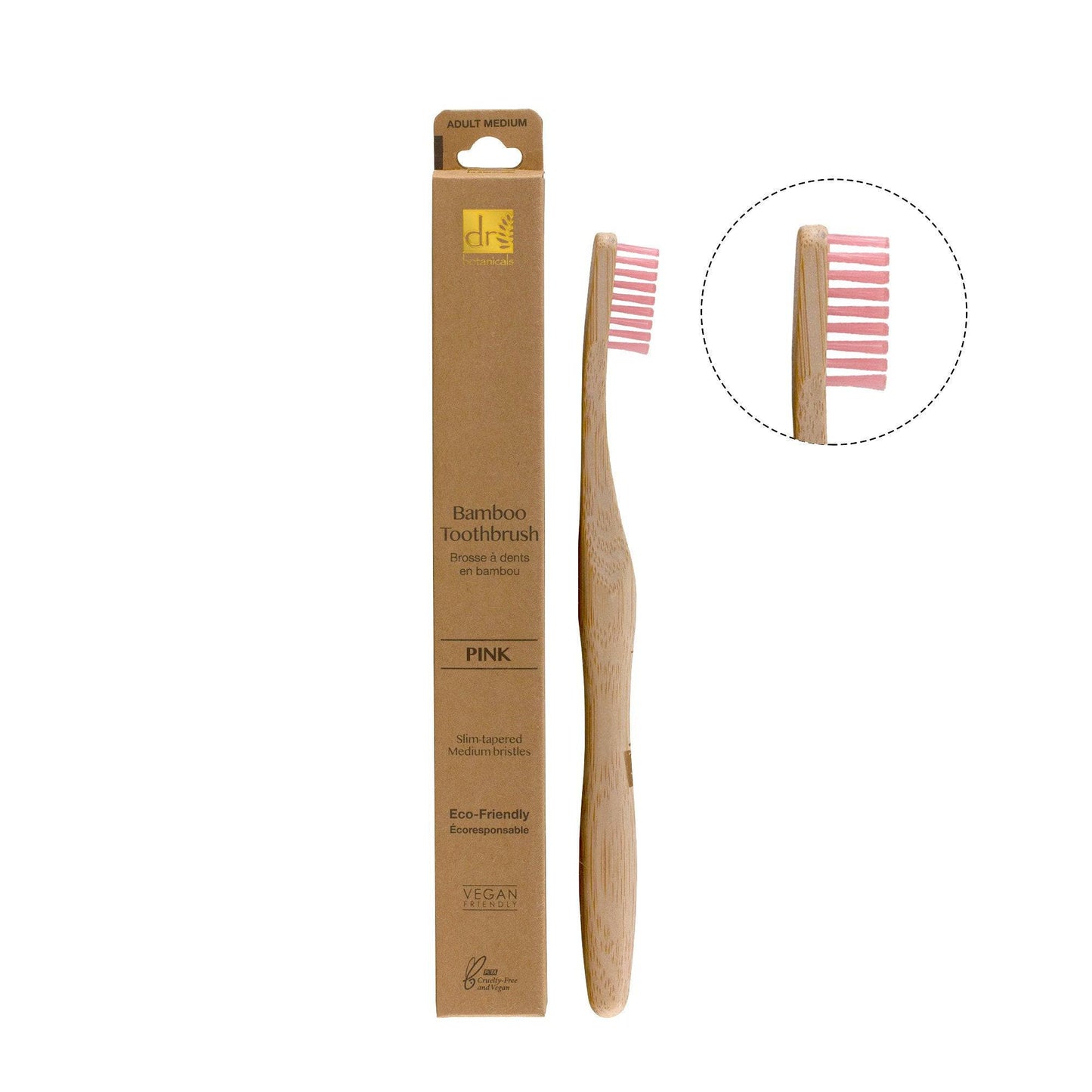 Dr Botanicals Bamboo Toothbrush Pink Twin Value Savings Pack - Kit - Faithful Nutrition