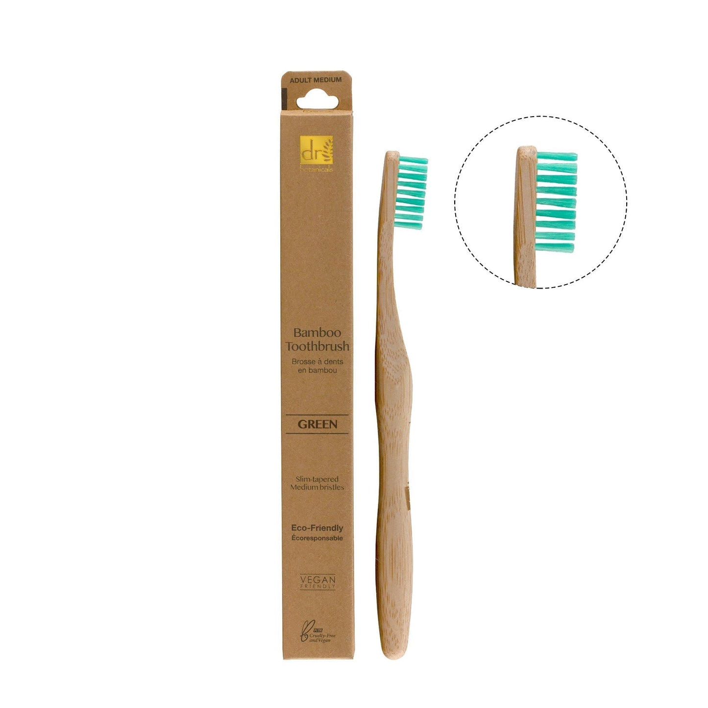Dr Botanicals Bamboo Toothbrush Green Twin Value Savings Pack - Kit - Faithful Nutrition