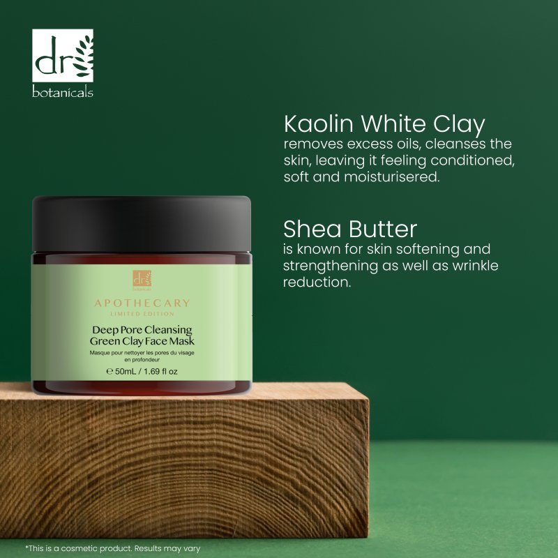 Dr Botanicals Deep Pore Cleansing Green Clay Face Mask 50ml - Mask - Faithful Nutrition
