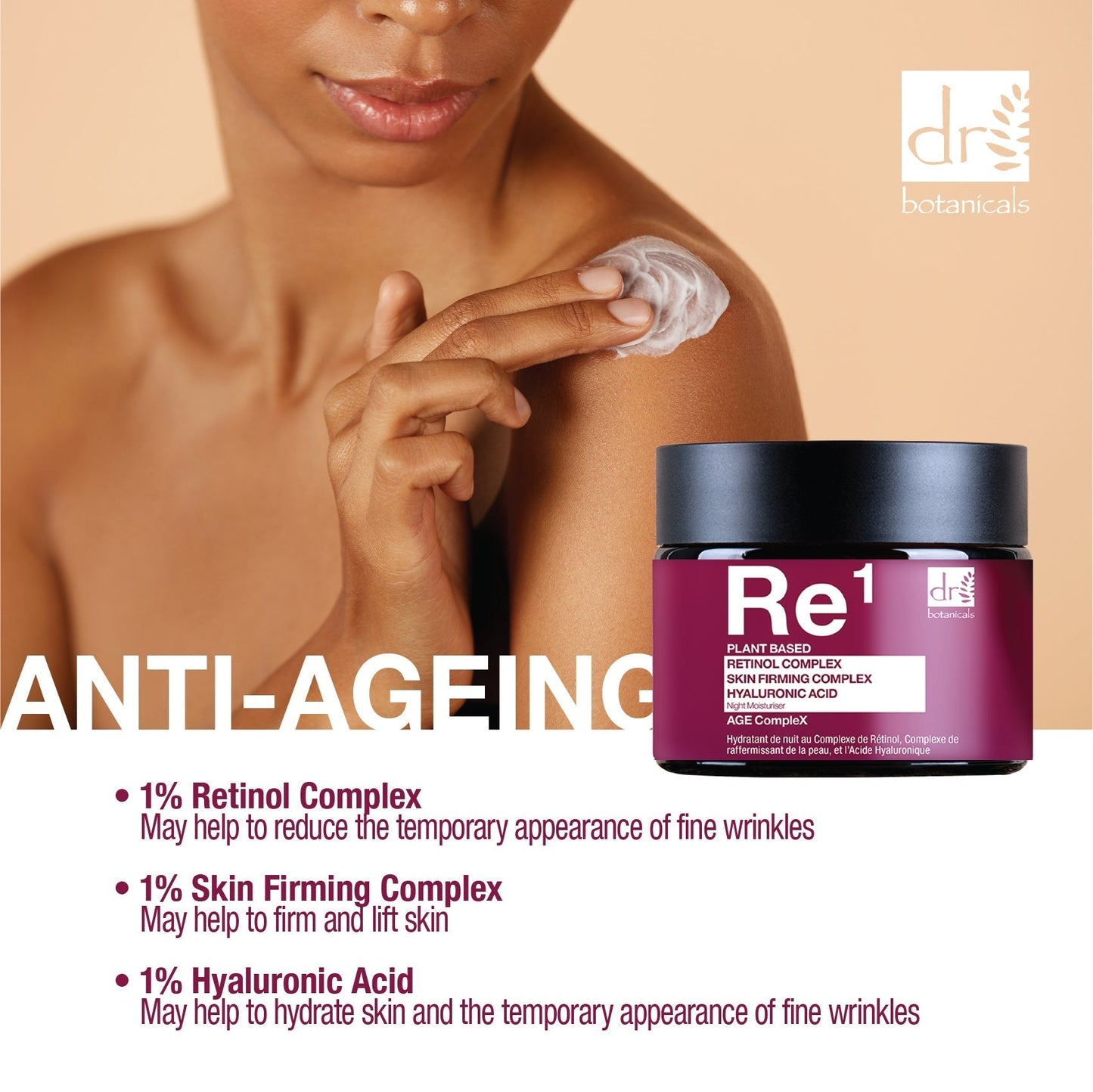 Retinol Complex 1%, Skin Firming Complex 1% & Hyaluronic Acid 1% Night Moisturiser 60ml - Moisturiser - Faithful Nutrition