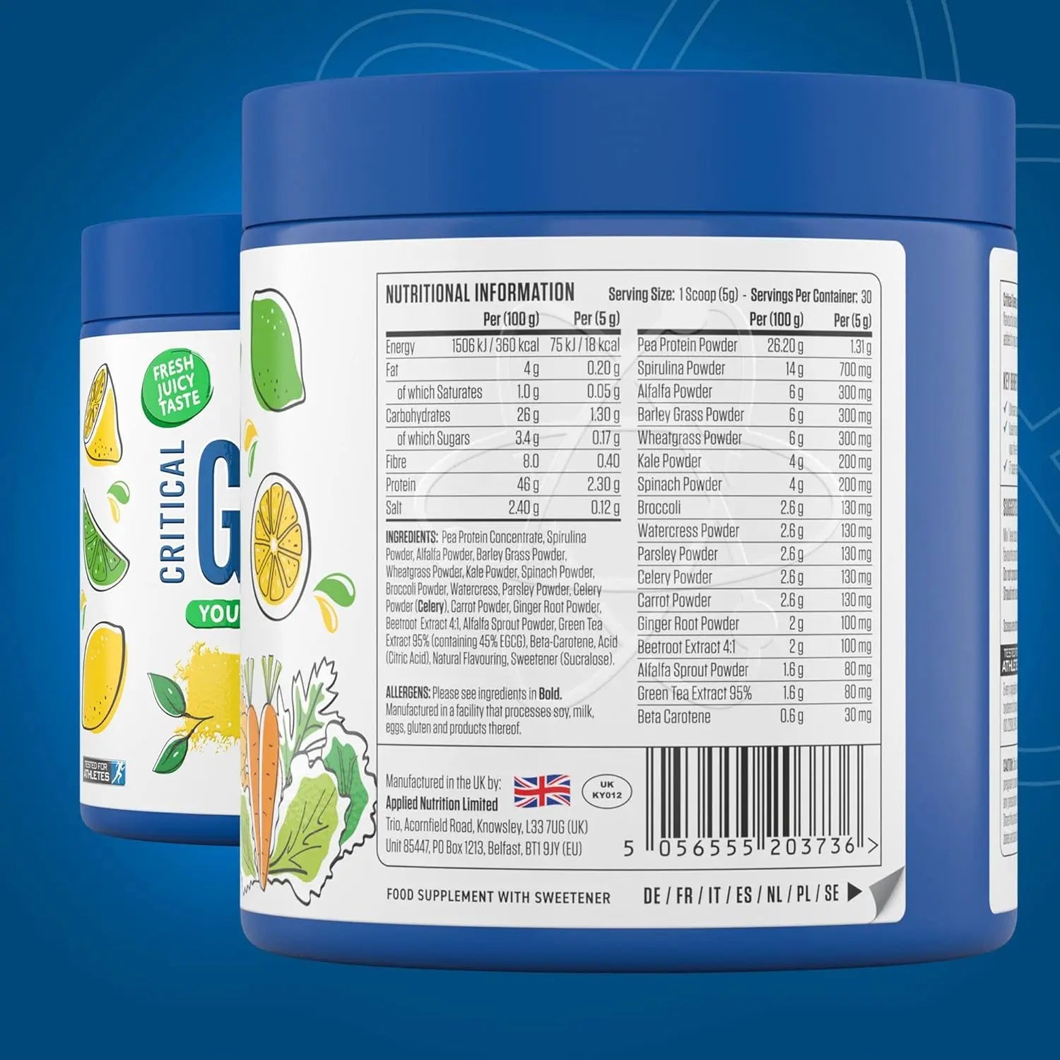 Applied Nutrition Critical Greens - 150g - Powder - Faithful Nutrition