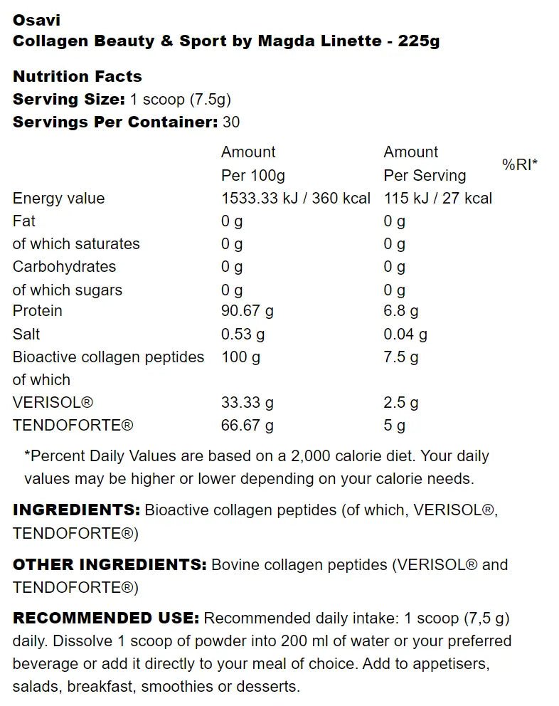 Osavi Collagen Beauty & Sport by Magda Linette - Powder - Faithful Nutrition