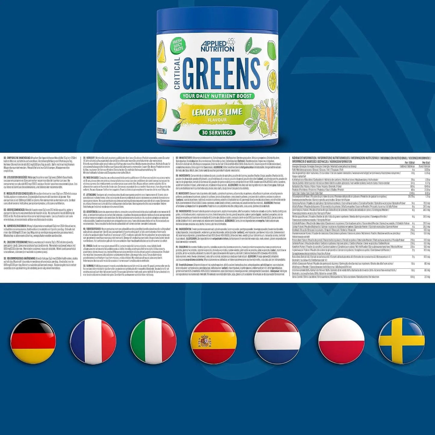 Applied Nutrition Critical Greens - 150g - Powder - Faithful Nutrition