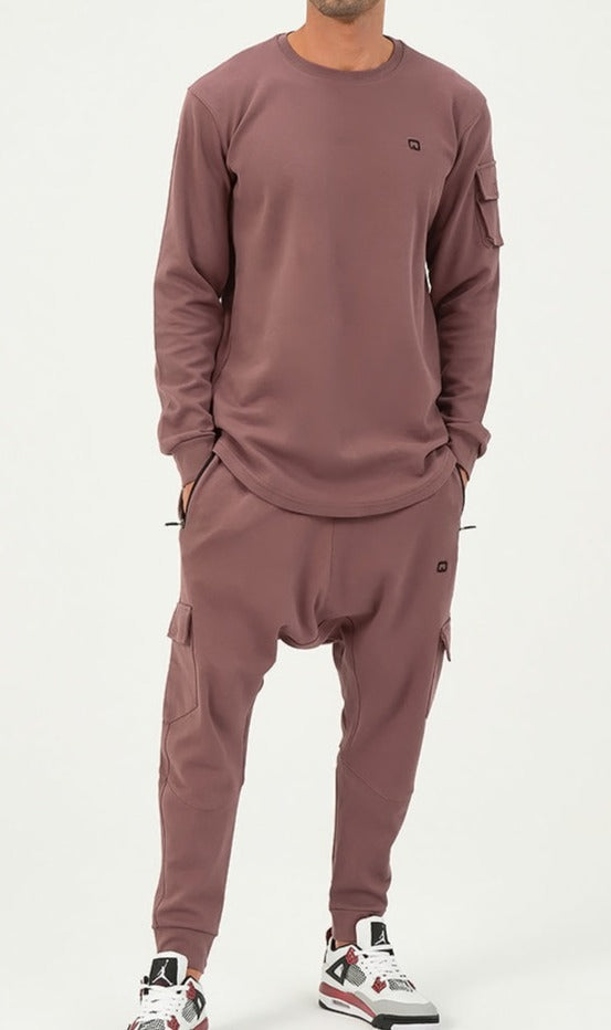 QL Sniper Set Cargo Joggers and Longline Top in Purple  MOOMENN Men Clothing  Faithful Nutrition