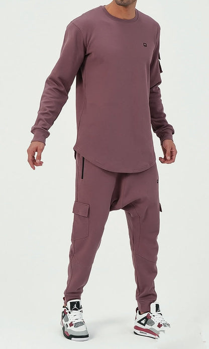 QL Sniper Set Cargo Joggers and Longline Top in Purple  MOOMENN Men Clothing  Faithful Nutrition