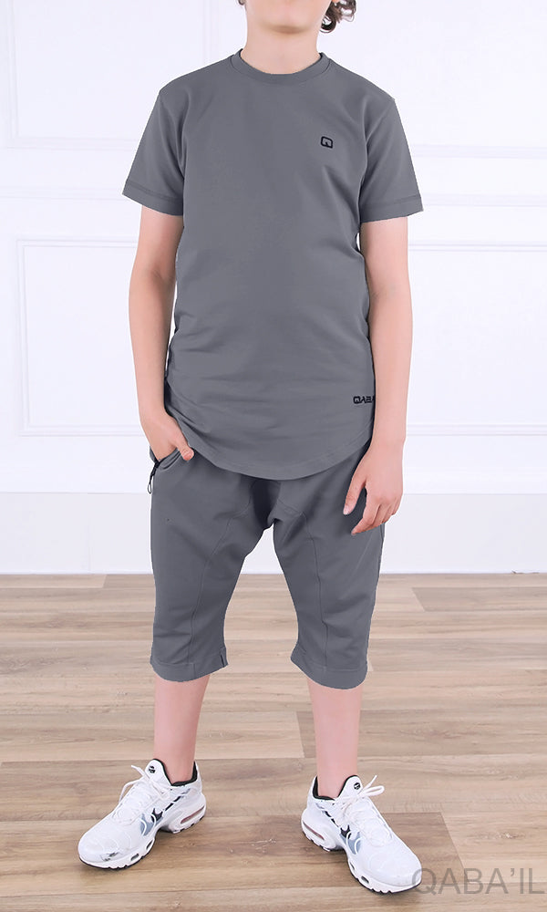 QL Nautik Set for Kids in Dark Grey  MOOMENN Kids Clothing 3212 ENSEMBLE NAUTIK KID / Dark Grey / 8 YEARS Faithful Nutrition