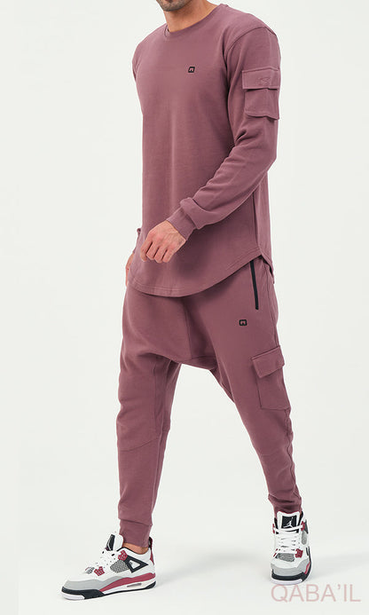 QL Sniper Set Cargo Joggers and Longline Top in Purple  MOOMENN Men Clothing  Faithful Nutrition