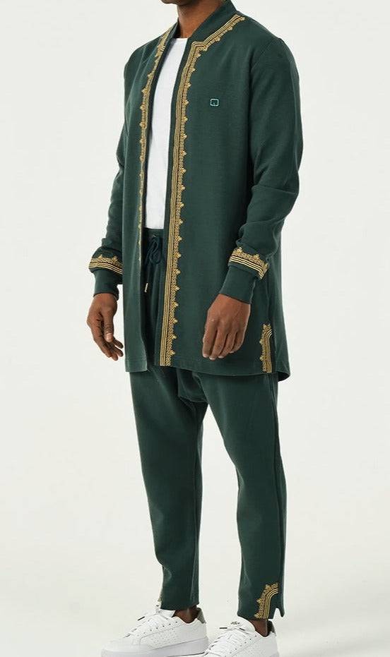 QL Etniz Set Menara in Emerald Green and Gold  MOOMENN Men Clothing  Faithful Nutrition
