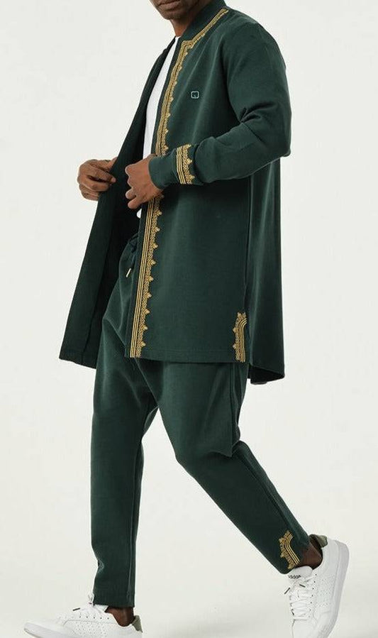 QL Etniz Set Menara in Emerald Green and Gold  MOOMENN Men Clothing 3255 ENSEMBLE ETNIZ MENARA / Emerald Green and Gol Faithful Nutrition