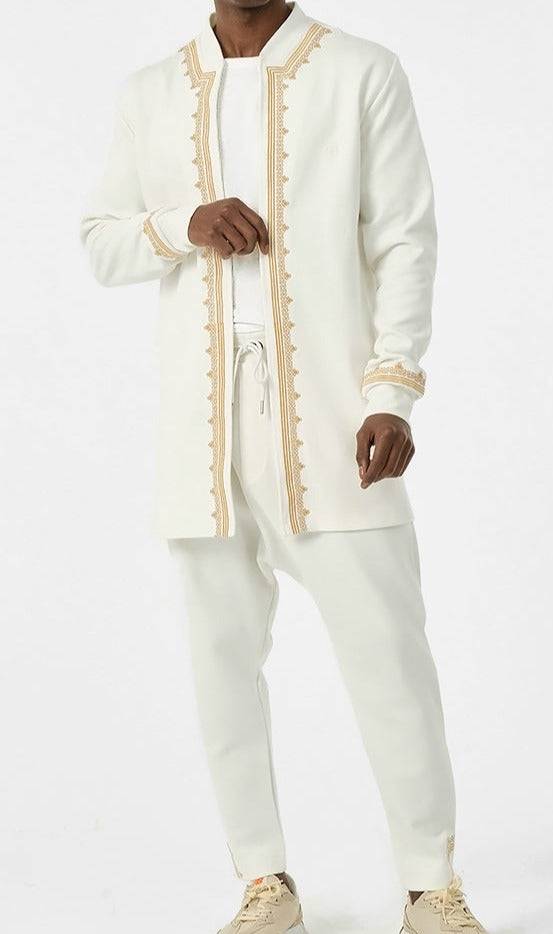 QL Etniz Set Menara in Cream and Gold  MOOMENN Men Clothing 3255 ENSEMBLE ETNIZ MENARA / Cream and Gold / XXL Faithful Nutrition
