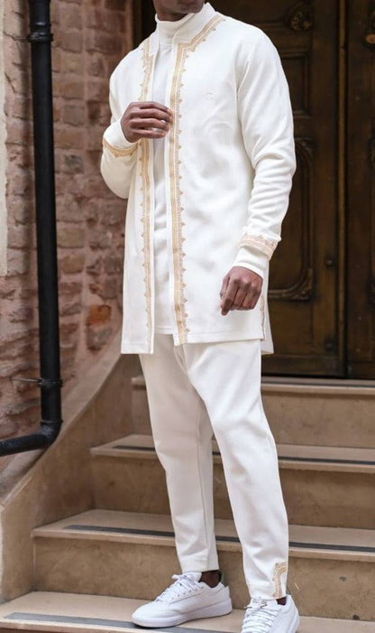 QL Etniz Set Menara in Cream and Gold  MOOMENN Men Clothing  Faithful Nutrition