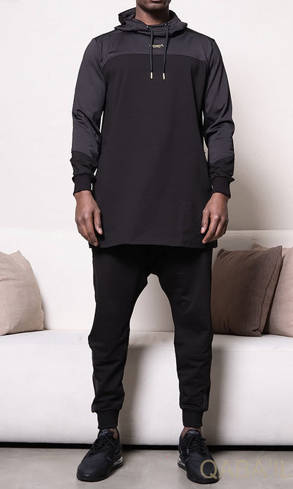 QL DELTA Kamisuit Two-tone Hooded Set in Black & Black  MOOMENN Men Clothing  Faithful Nutrition