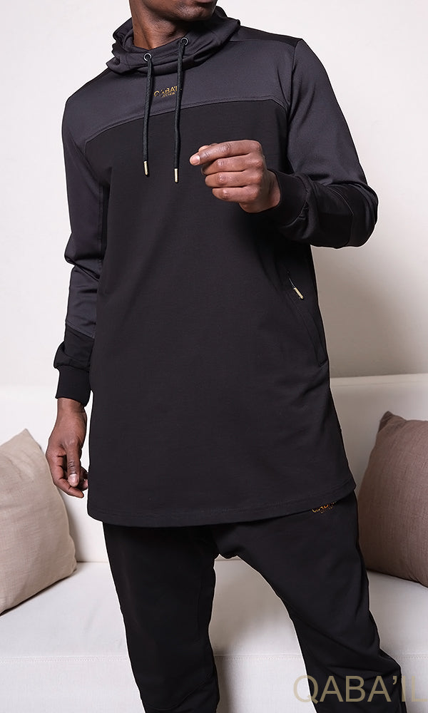 QL DELTA Kamisuit Two-tone Hooded Set in Black & Black  MOOMENN Men Clothing  Faithful Nutrition