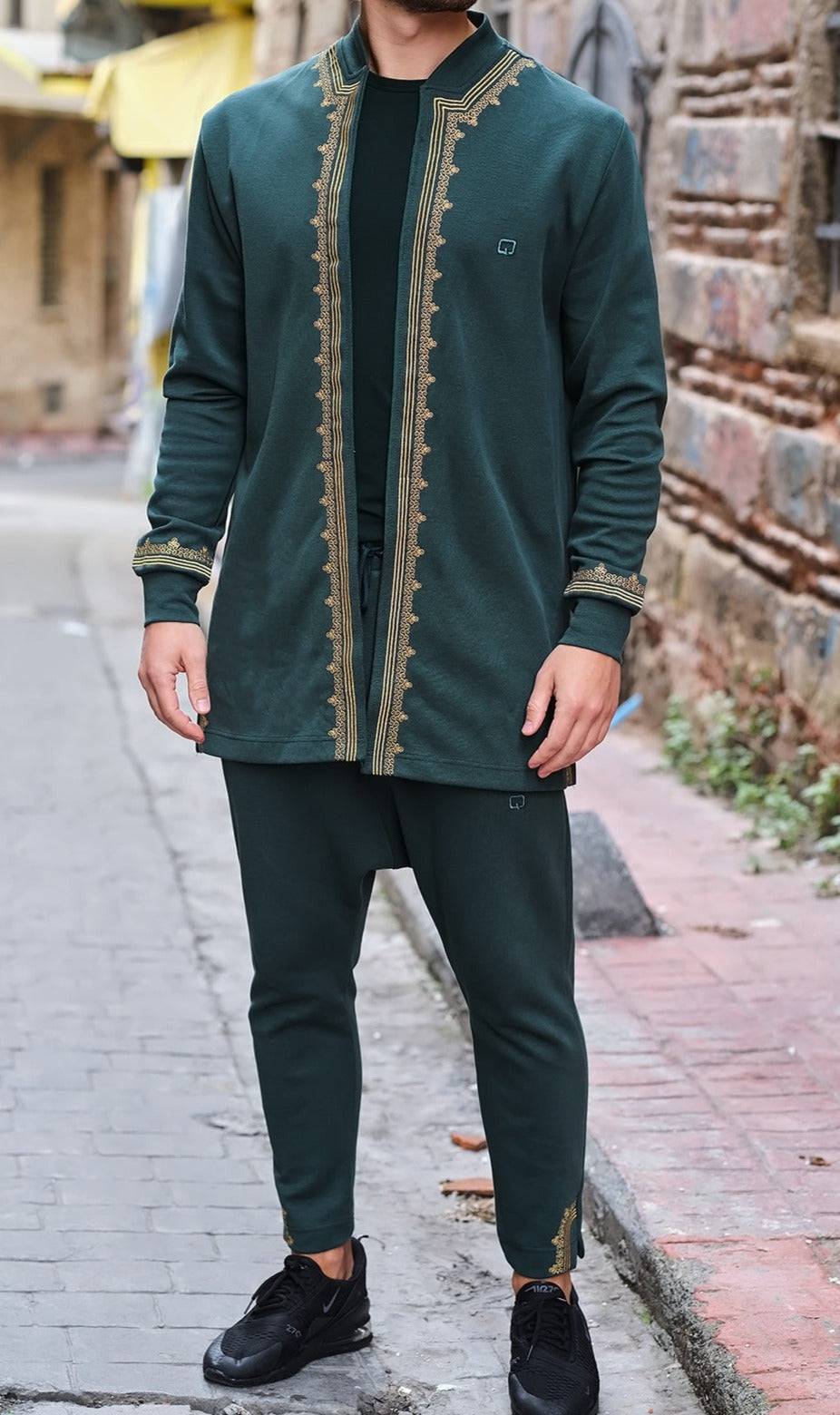 QL Etniz Set Menara in Emerald Green and Gold  MOOMENN Men Clothing  Faithful Nutrition
