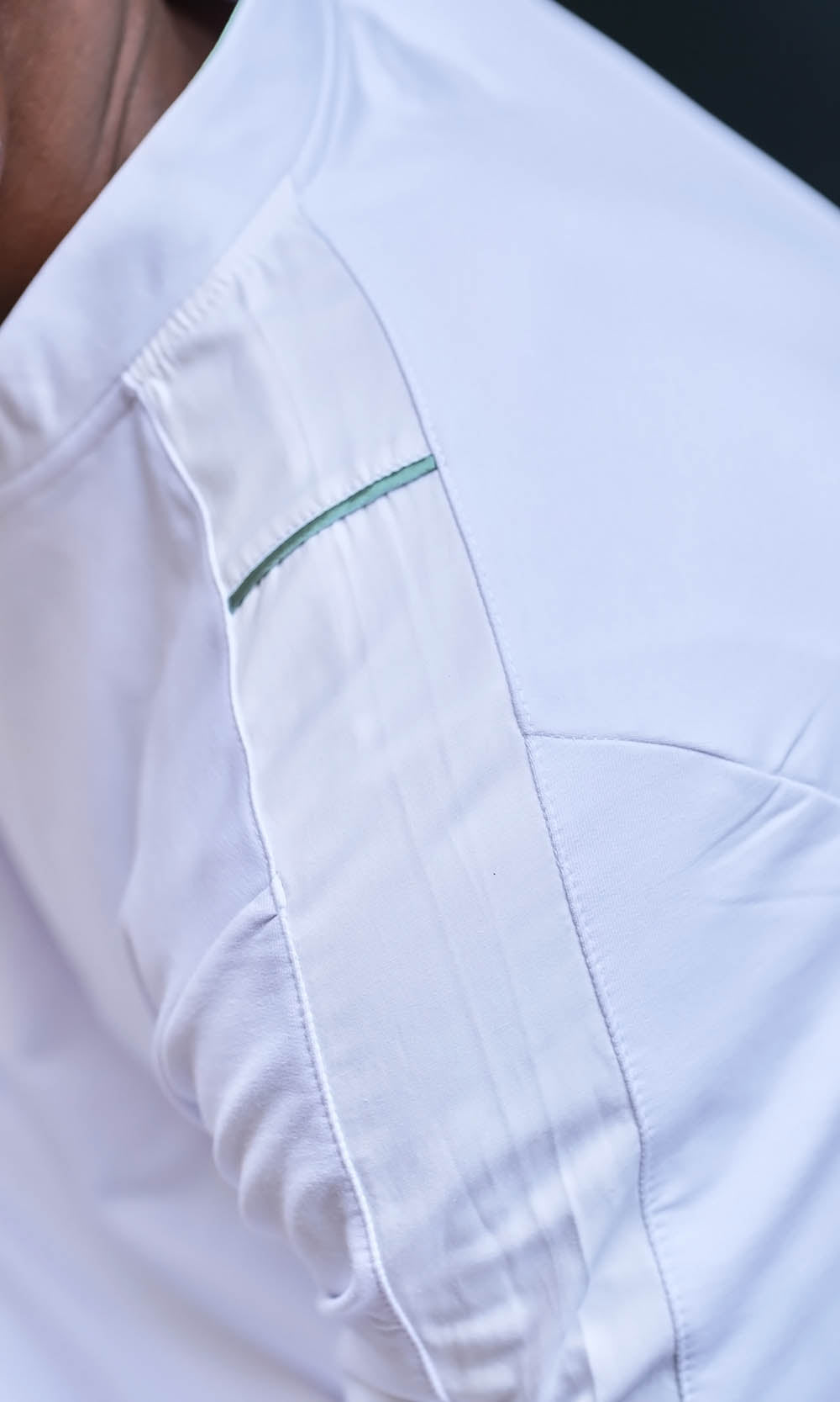 Muslim Men’s Short Jubba Kamisweat Subtil QL in White and Mint  MOOMENN Men Clothing  Faithful Nutrition