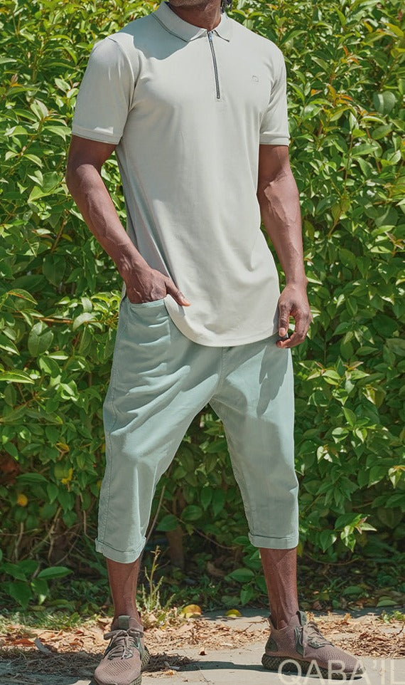 QL Relaxed Polo Zip Up in Light Green  MOOMENN Men Clothing  Faithful Nutrition