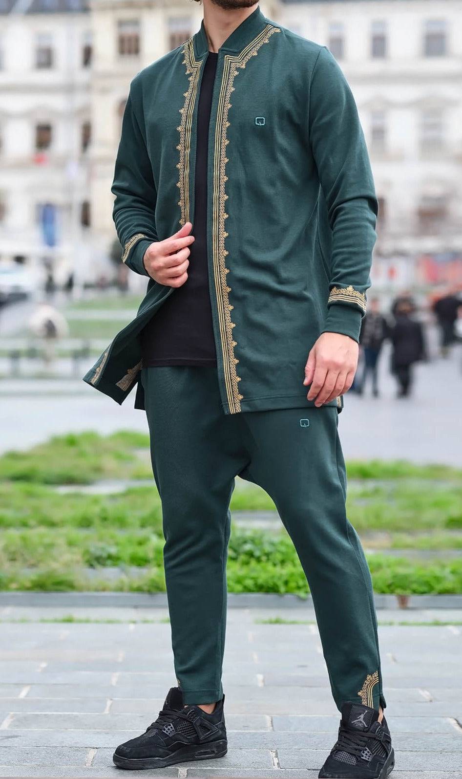 QL Etniz Set Menara in Emerald Green and Gold  MOOMENN Men Clothing  Faithful Nutrition