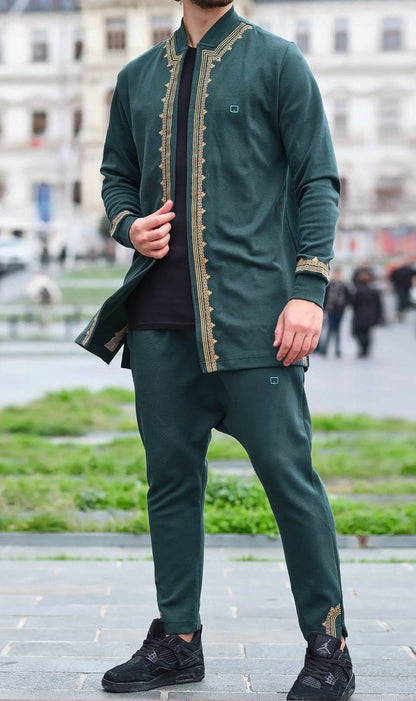QL Etniz Set Menara in Emerald Green and Gold  MOOMENN Men Clothing  Faithful Nutrition