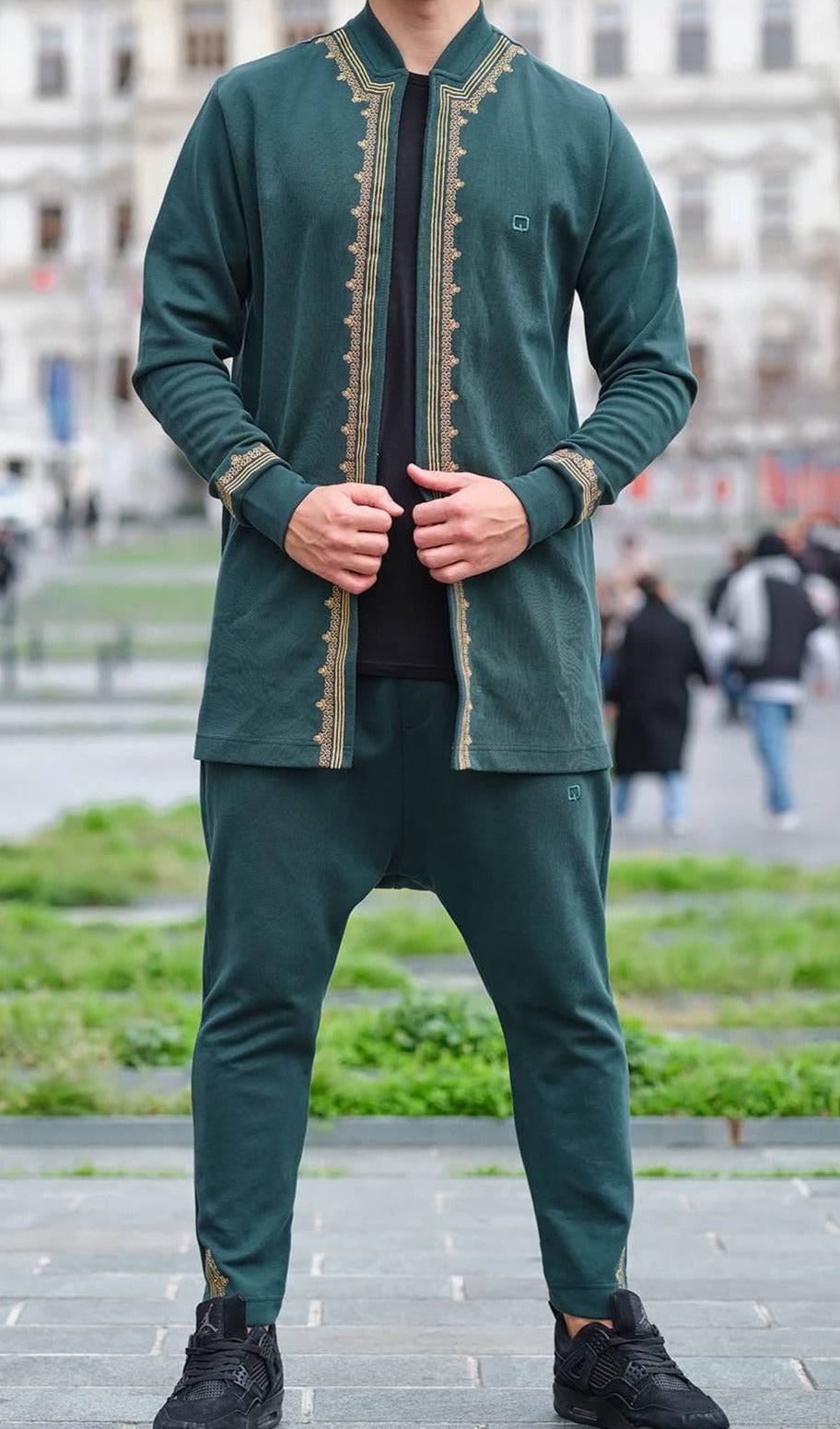 QL Etniz Set Menara in Emerald Green and Gold  MOOMENN Men Clothing  Faithful Nutrition