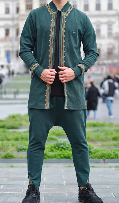 QL Etniz Set Menara in Emerald Green and Gold  MOOMENN Men Clothing  Faithful Nutrition