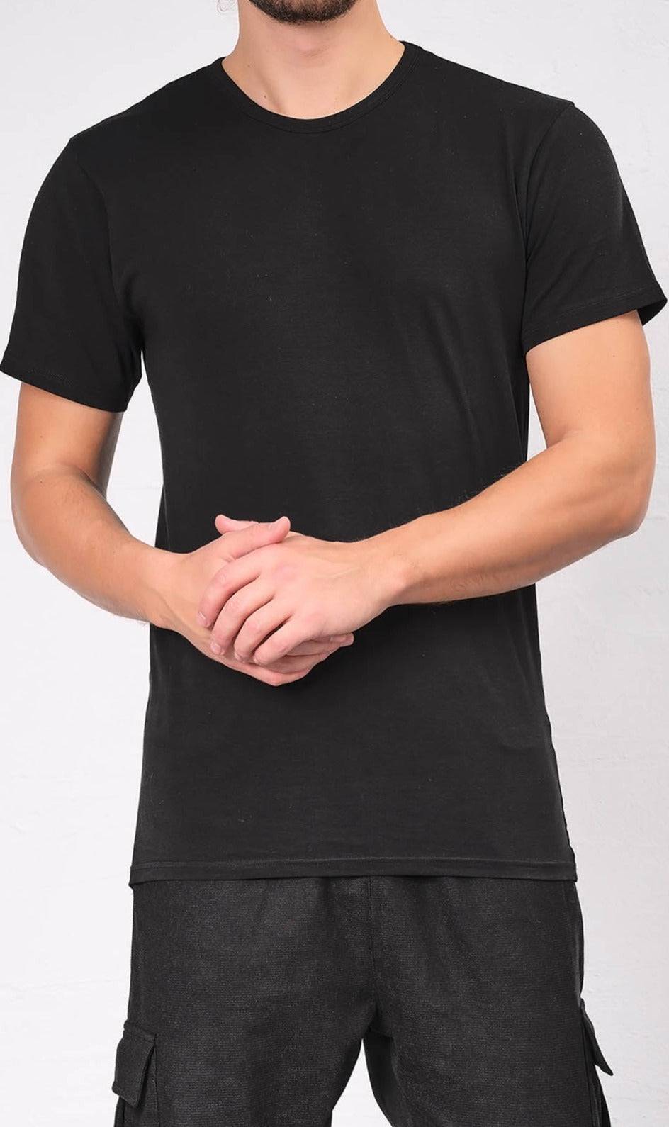 QL BAZ Longline T-Shirt Black (Pack of 2)  MOOMENN Men Clothing 5032 PACK 2 TSHIRT BLACK / Black (pack of 2) / XXL Faithful Nutrition