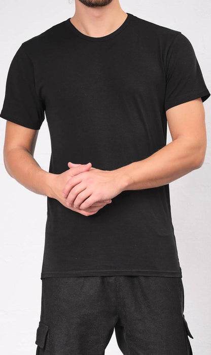 QL BAZ Longline T-Shirt Black (Pack of 2)  MOOMENN Men Clothing 5032 PACK 2 TSHIRT BLACK / Black (pack of 2) / XXL Faithful Nutrition