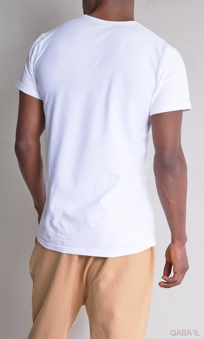 QL BAZ Longline T-Shirt White Pack (Pack of 2)  MOOMENN Men Clothing  Faithful Nutrition