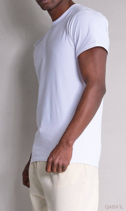 QL BAZ Longline T-Shirt White Pack (Pack of 2)  MOOMENN Men Clothing  Faithful Nutrition