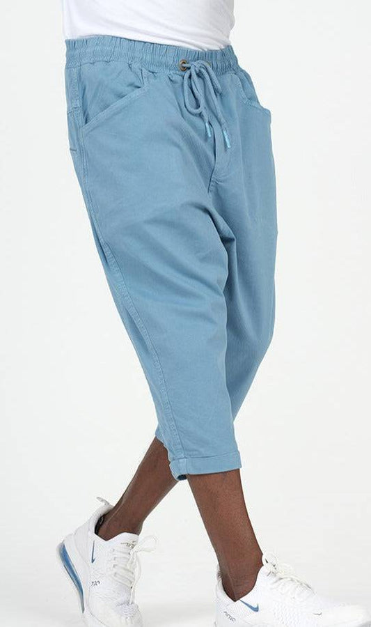 QL Cropped Trousers Stretch in Sky Blue  MOOMENN Men Clothing 5030 PANTACOURT COTON STRETCH / Sky Blue / XXL Faithful Nutrition
