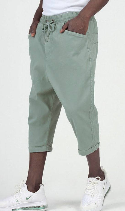 QL Cropped Trousers Stretch in Almond Green  MOOMENN Men Clothing  Faithful Nutrition
