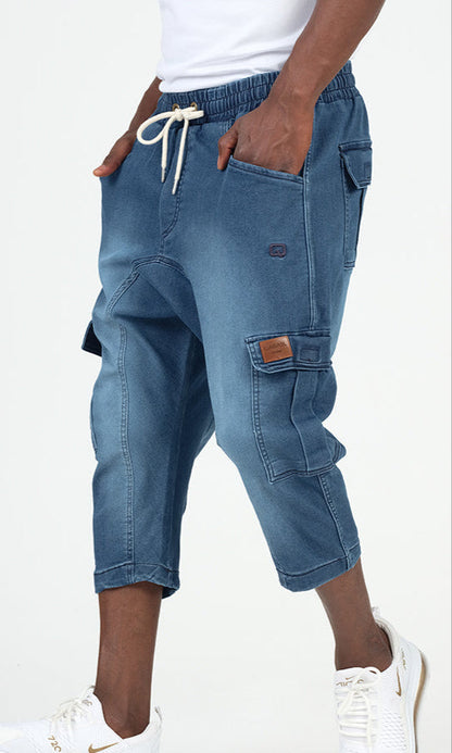 QL Pantacourt Cargo Jeans in Light Blue  MOOMENN Men Clothing  Faithful Nutrition