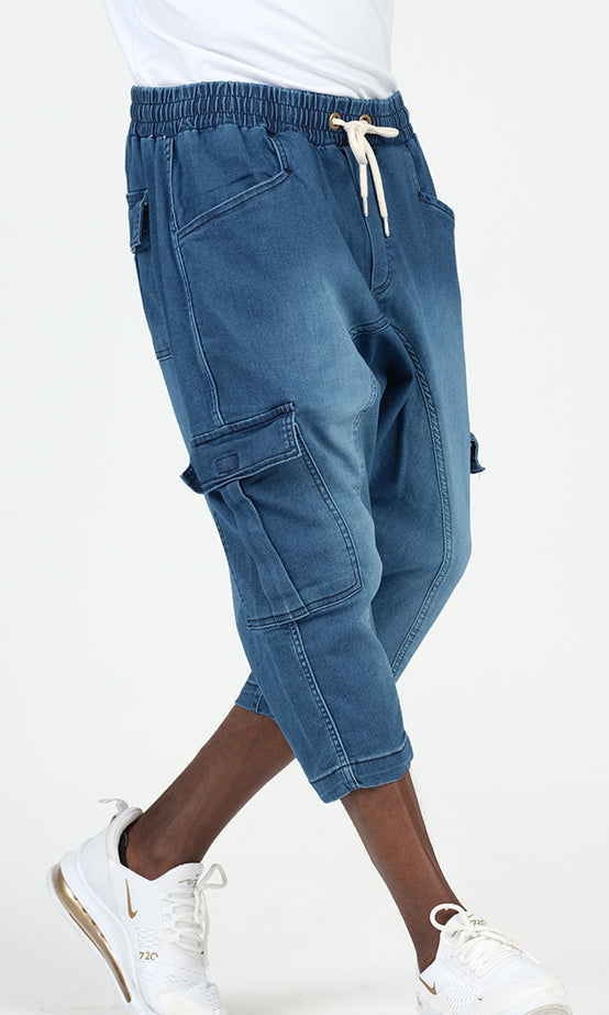 QL Pantacourt Cargo Jeans in Light Blue  MOOMENN Men Clothing  Faithful Nutrition