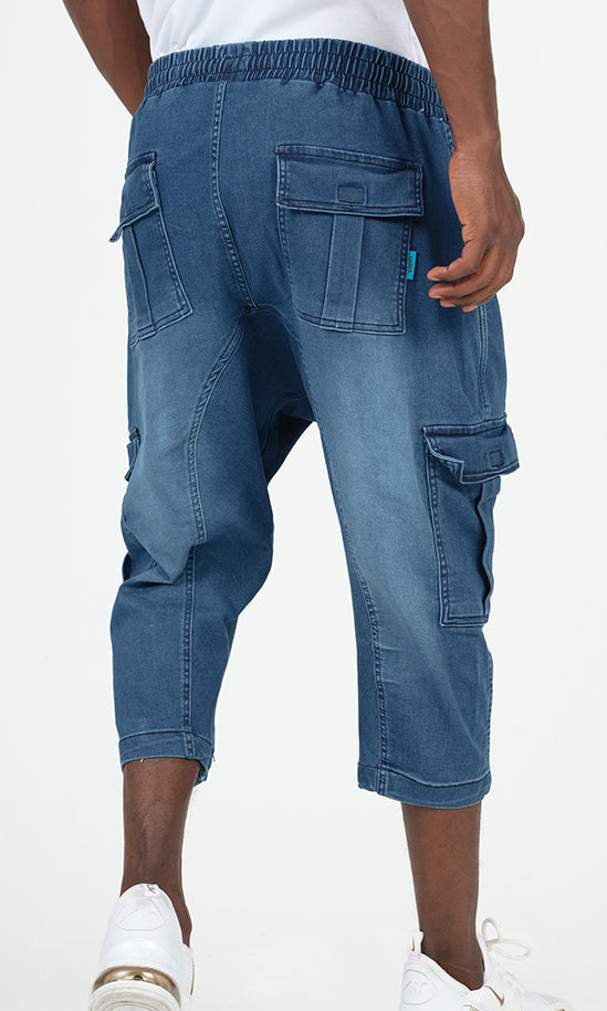 QL Pantacourt Cargo Jeans in Light Blue  MOOMENN Men Clothing  Faithful Nutrition