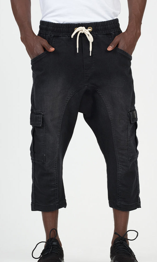 QL Pantacourt Cargo Jeans in Black  MOOMENN Men Clothing  Faithful Nutrition