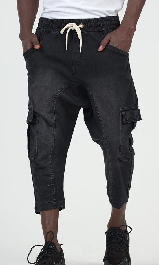 QL Pantacourt Cargo Jeans in Black  MOOMENN Men Clothing  Faithful Nutrition