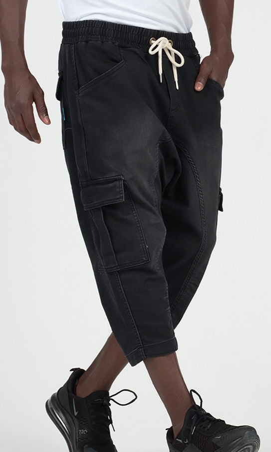 QL Pantacourt Cargo Jeans in Black  MOOMENN Men Clothing  Faithful Nutrition