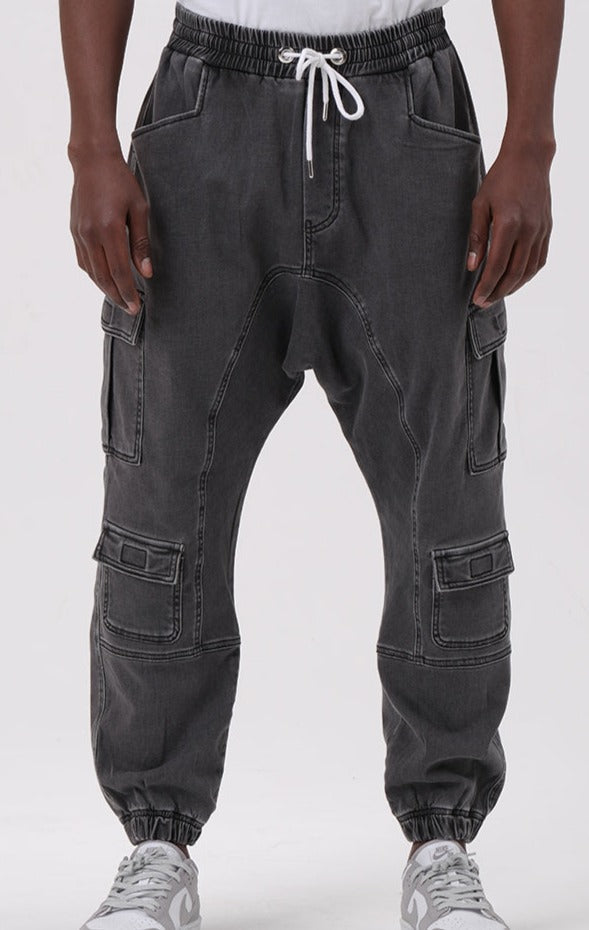 QL Relaxed Denim Cuffed Cargo Stretch in Grey  MOOMENN Men Clothing  Faithful Nutrition