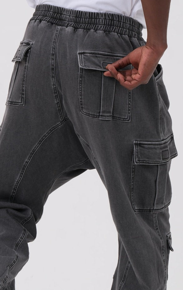 QL Relaxed Denim Cuffed Cargo Stretch in Grey  MOOMENN Men Clothing  Faithful Nutrition