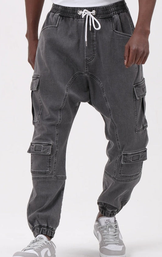 QL Relaxed Denim Cuffed Cargo Stretch in Grey  MOOMENN Men Clothing 1337 JEAN CARGO STRETCH / Grey / XXL Faithful Nutrition