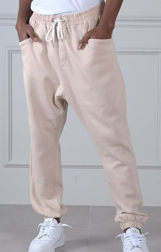 QL Relaxed Cotton STRETCH Cuffed Trousers in Beige  MOOMENN Men Clothing 5003 PANTS STRETCH / Beige / XXL Faithful Nutrition